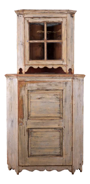 Swedish Baroque Corner Cupboard, C.18th Century