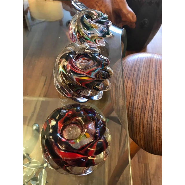 Murano Glass Votive Candle Holders Set of Three Chairish