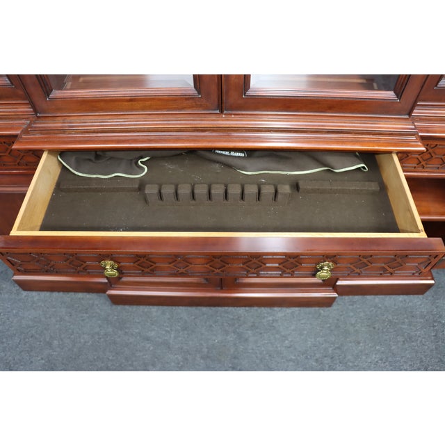 Henkel Harris Wild Black Cherry Breakfront China Cabinet, 1996 For Sale - Image 11 of 18