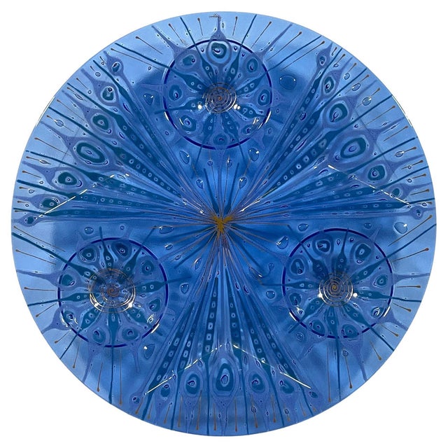 Mid 20th Century Mid 20th Century Higgins Fused Glass Tidbit Tray For Sale - Image 5 of 9