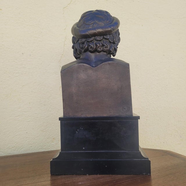 Black Aesculapius, 19th Century, Bronze & Marble For Sale - Image 8 of 18