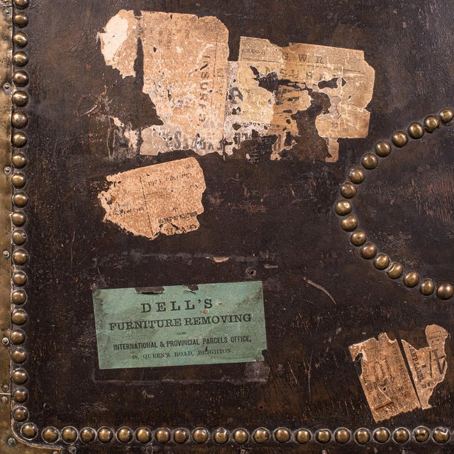 Victorian Antique Etonian Steamer Trunk, English, Leather, Travel Chest, Victorian, c.1880 For Sale - Image 3 of 12