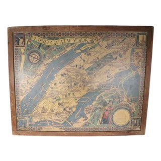 Art Deco Map of New York by Russell Patterson for r.h. Macy C. 1939 For Sale