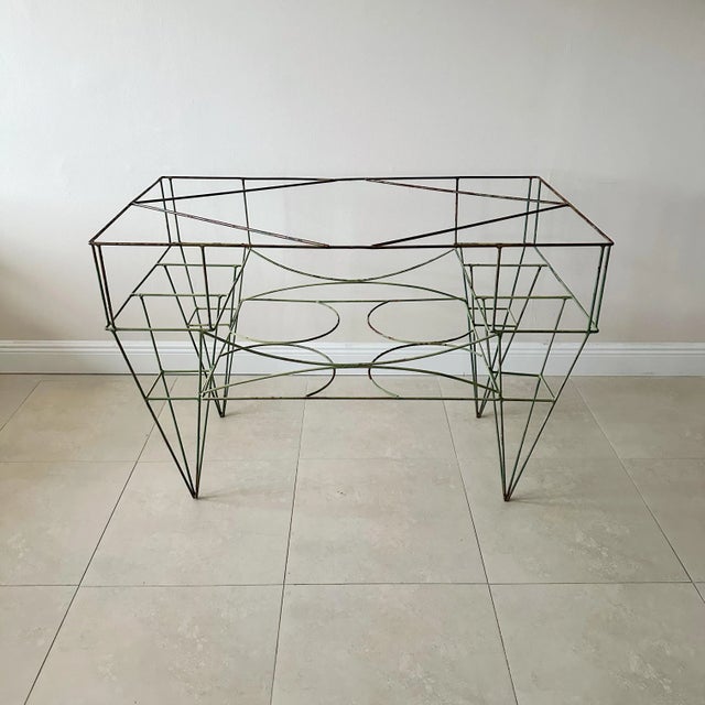Vintage American Architectural Wire Metal Garden Table For Sale - Image 10 of 10