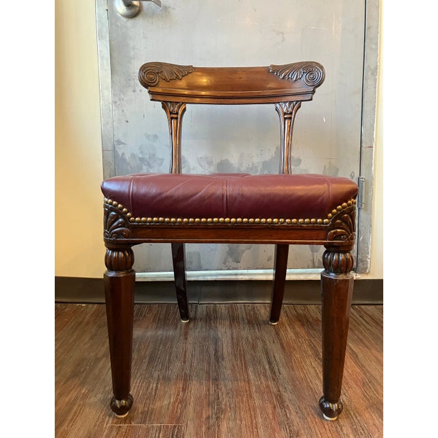 Early 19th Century Regency Red Leather and Mahogany Side Chairs, Set of Three For Sale In New York - Image 6 of 9