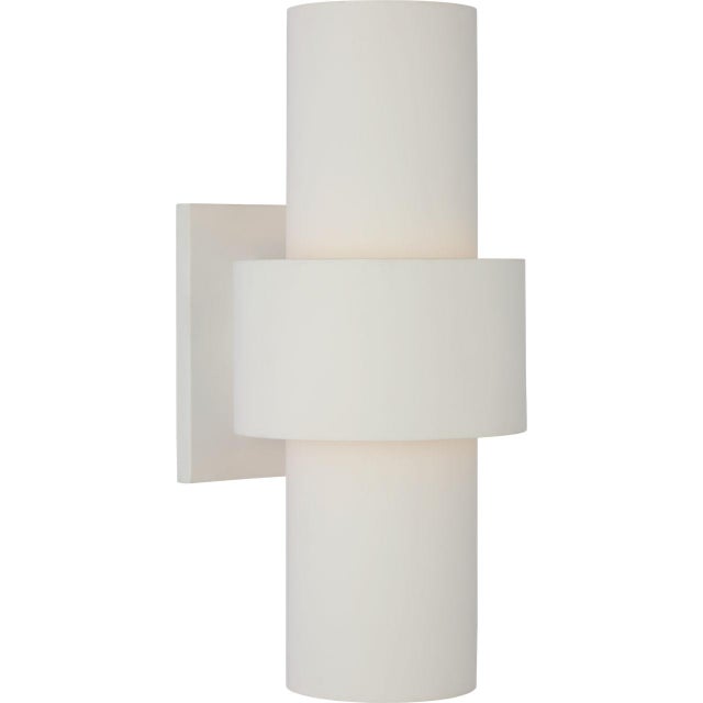 Julie Neill for Visual Comfort Signature Chalmette Medium Layered Sconce in Plaster White For Sale