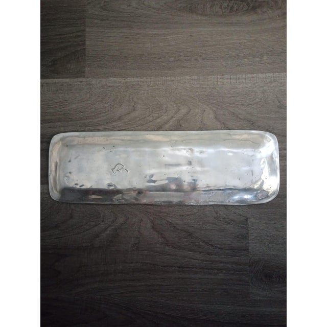 Mexican Arthur Court Handmade Mexican Pewter Serving Tray For Sale - Image 3 of 8