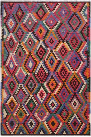 Contemporary Kilim Brown/Ivory Hand-Woven Wool Rug - 6'6 X 9'1