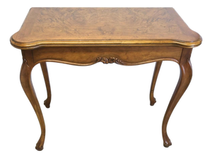 Baker Milling Road Burl Walnut Flip-Top Game Table