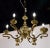 Spanish Mid-Century Brass Six Arm Chandelier For Sale - Image 11 of 12