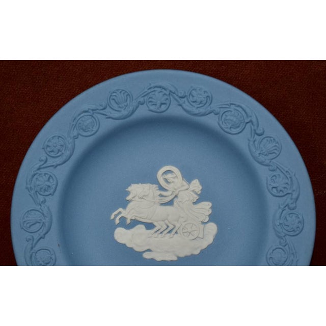 2 Vintage Wedgwood Jasperware Blue W/White Neo-Classic Figural Plates For Sale In Philadelphia - Image 6 of 13