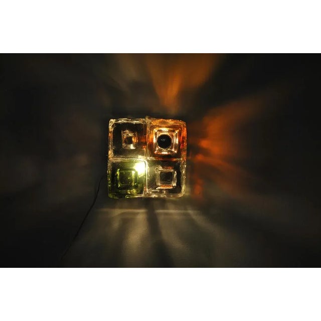 Murano glass applique set characterized by different shapes and contrasting colors of red and green. Produced indicatively...