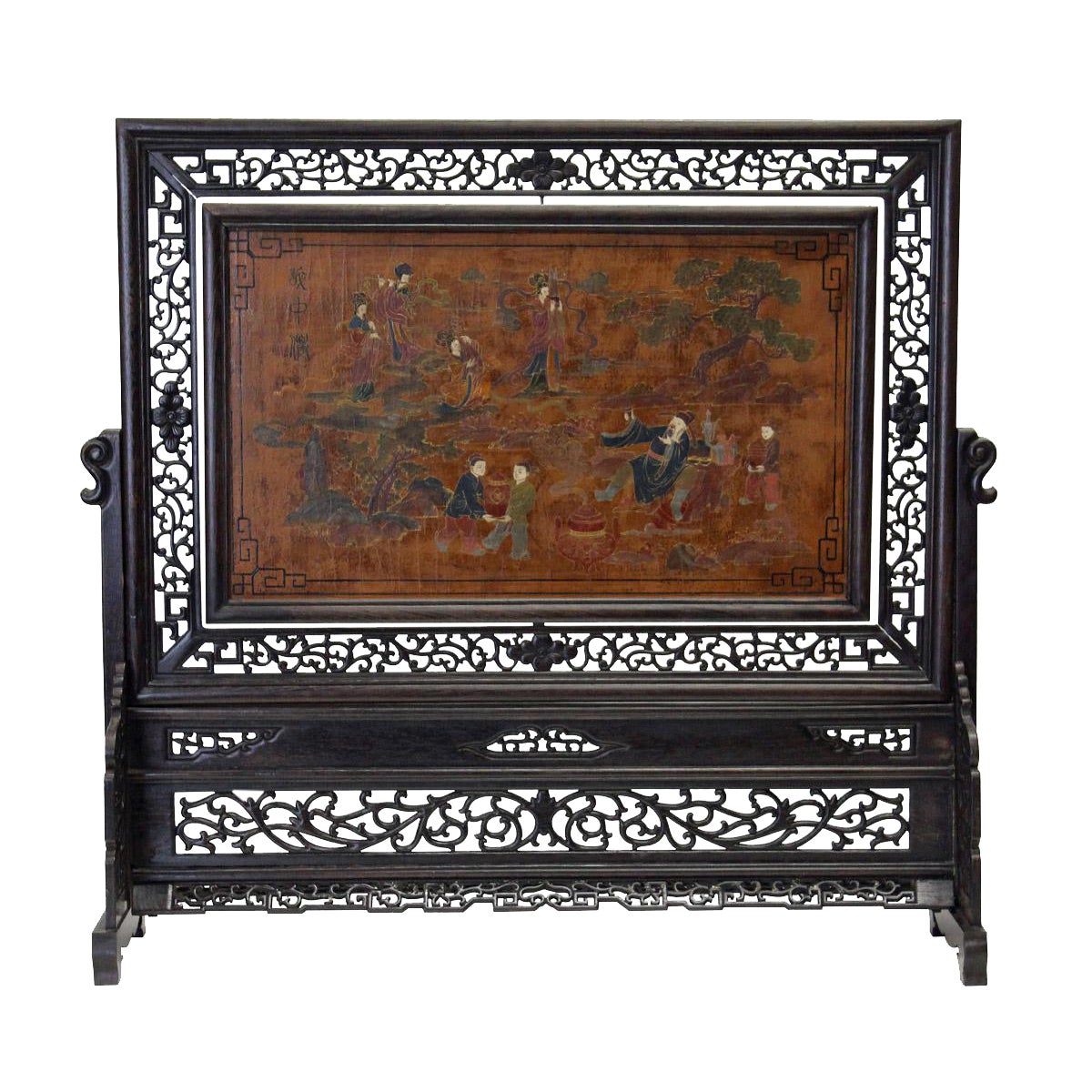 Chinese Lacquer Table Top Screen Chairish