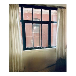 Pair of Ethan Allen White Curtains– 103" in Height For Sale