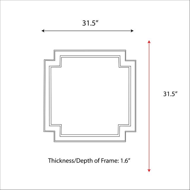 Gold Pasargad Home Ephrya Geometric Gold Wall Mirror, 31.5" For Sale - Image 8 of 8