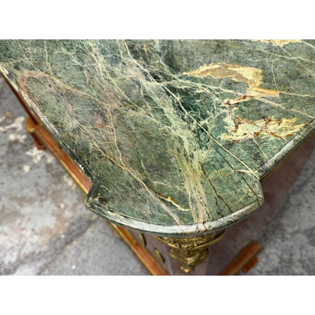 Green Louis XVI Style Marquetry Cabinet, Vintage For Sale - Image 8 of 12