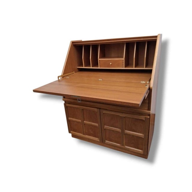 Vintage Writing Secretaire in Teak For Sale - Image 4 of 10
