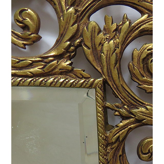 Gold 19th C. Gilt Metal Wall Sconce W/ Beveled Mirror Antique Victorian For Sale - Image 8 of 8