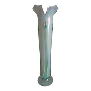 Iridescent Art Glass Vase, Signed