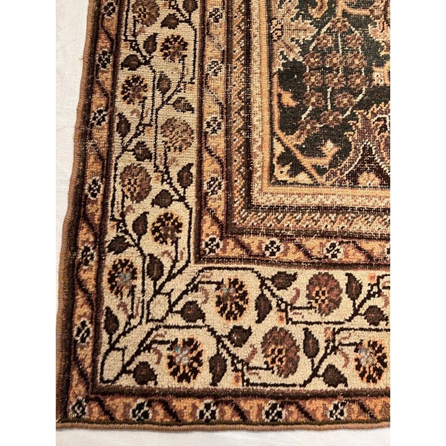 Antique Indian Rug 7'1" X5'8" handmade and hand-knotted, wool on cotton foundation with floral design, authentic indian...