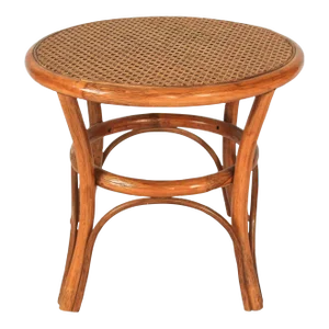 Mid-Century Rattan & Cane Side or End Table