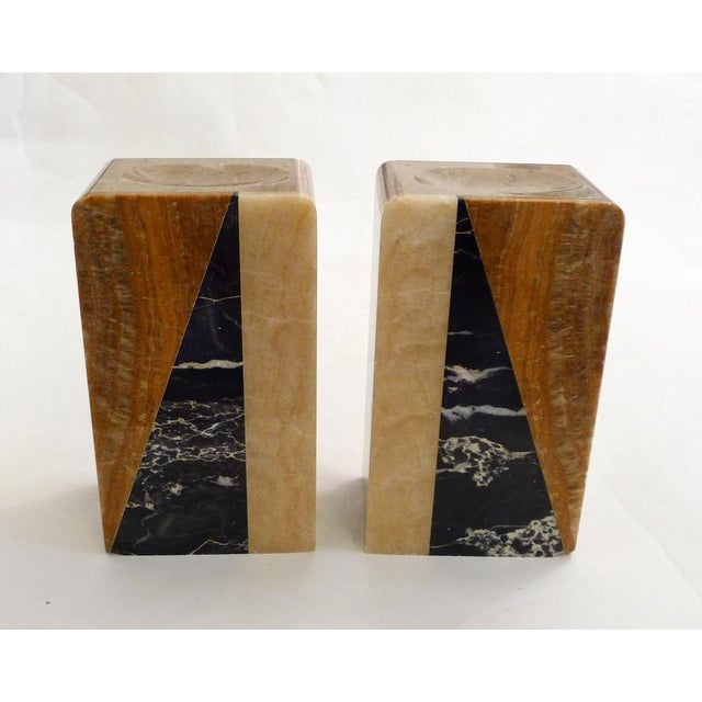 Art Deco Bookends in Marble and Onyx Block, 1930s, Set of 2 For Sale - Image 13 of 13