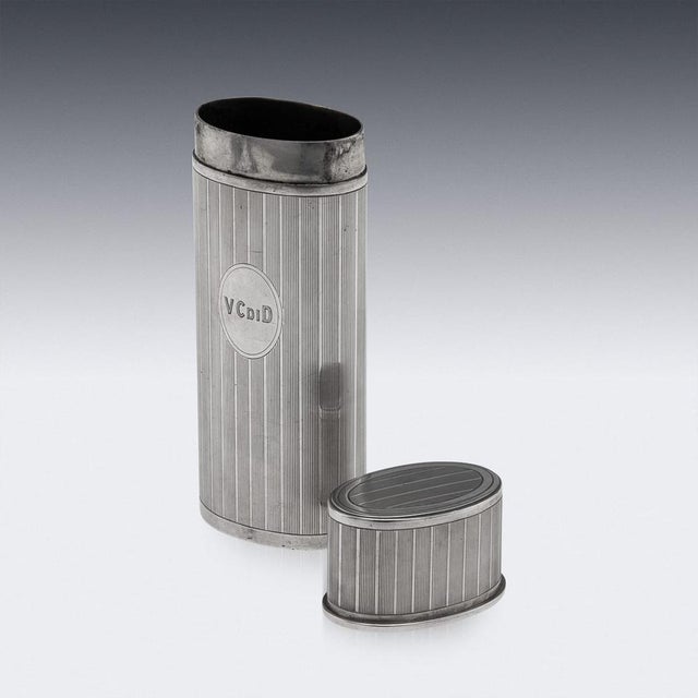 Metal Antique American Silver Cigar Tube by Tiffany & Co., 20th Century For Sale - Image 7 of 15