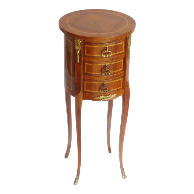 French Oval Louis XV Style Side Table, 1950s For Sale