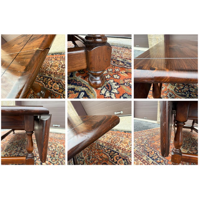 1980s Ethan Allen Old Tavern Antiqued Pine Rustic Traditional Drop Leaf Coffee Table (12-8021) For Sale - Image 14 of 14