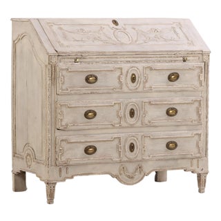 A French Louis XV Style Painted Slant Front Desk, 18th C. For Sale