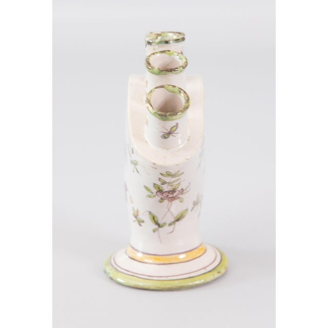 Moustier 18th Century French Samadet Faience Tulip Vase Tulipiere For Sale - Image 4 of 11