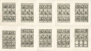 Chronological Portraits of the Kings of Spain, Rome, 1700, Engravings, Set of 11