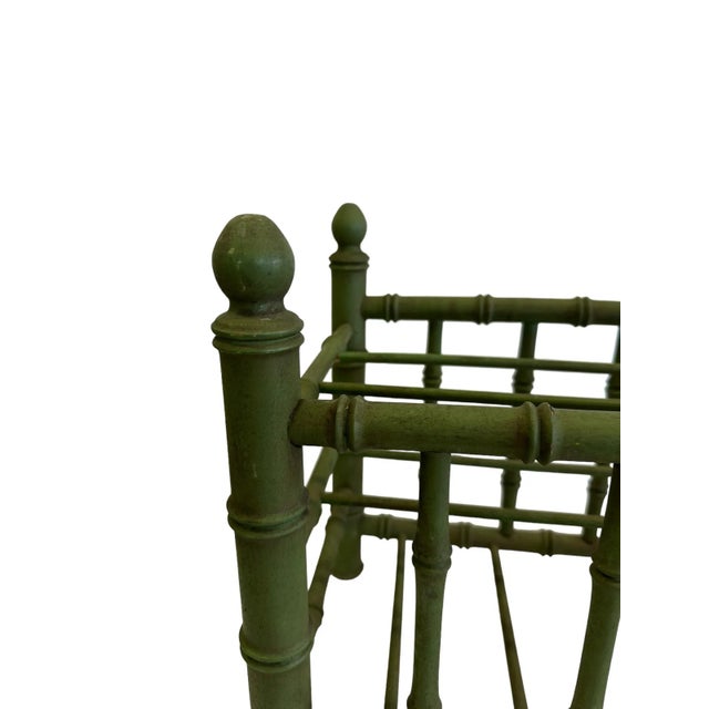 Mid 20th Century Faux Bamboo Hollywood Regency Canterbury Magazine Rack For Sale - Image 4 of 12