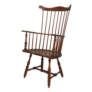 Bench Made Tiger Maple High Back Windsor Chair For Sale