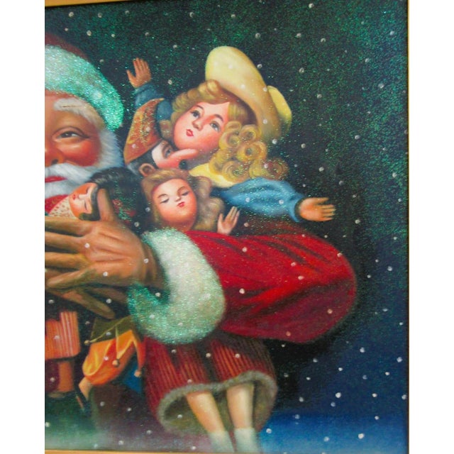 1990s 1990s Large Christopher Radko Oil Painting "Christmas Joy" Ltd. Ed. 160/500 Framed Coa For Sale - Image 5 of 15