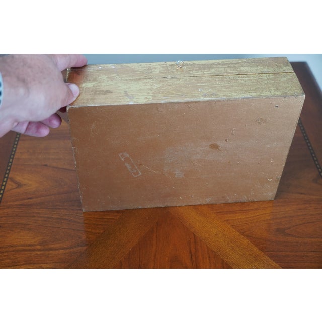 Wood Vintage Gilt Wood and Needle Work Decorative Box Possibly Indian Zardozi For Sale - Image 7 of 7