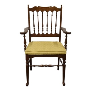 Ethan Allen Baumritter Georgian Court Solid Cherry Spindle Back Dining Arm Chair 11-6041a For Sale