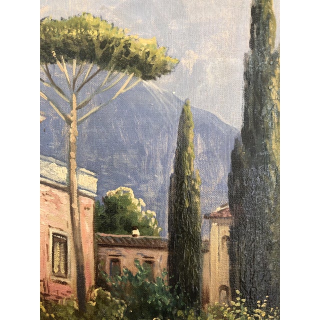 Pietro Toretti, Route côtière sud avec cèdres et pins, Oil on Canvas, Framed For Sale - Image 5 of 14