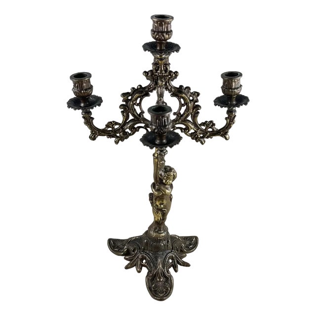 Bronze 5-Flame Candleholder, Italy, 1950s For Sale