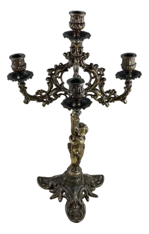 Bronze 5-Flame Candleholder, Italy, 1950s