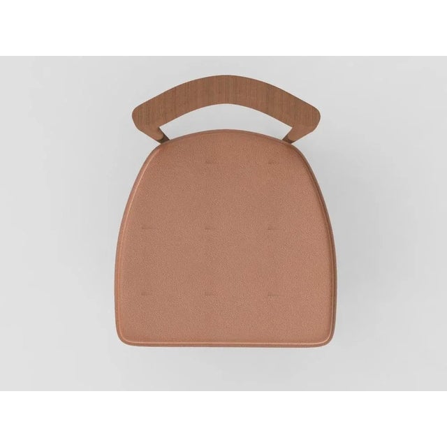 Modern Linea 662 Grey Chair in Brown Leather and Wood by Collector Studio For Sale - Image 4 of 5