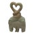 Vintage Carved Stone Elephants Heart Entwined Trunks For Sale