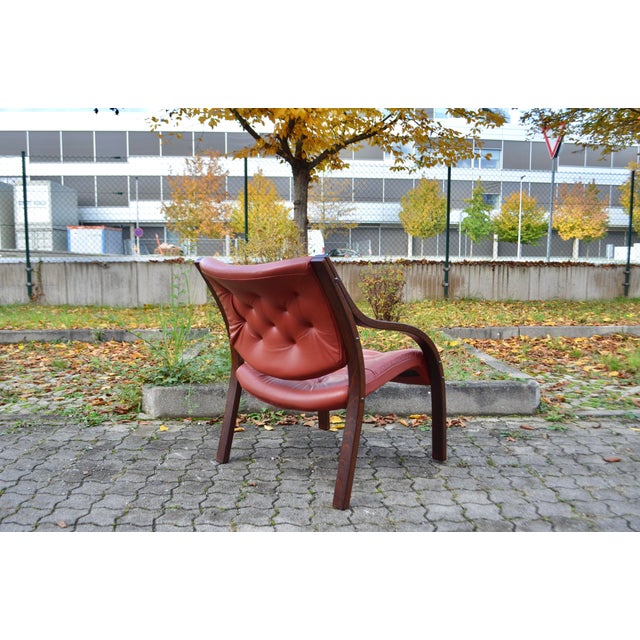 Wood Model Polo Leather Lounge Chair by Peter Opsvik for Stokke, 1980s For Sale - Image 7 of 18