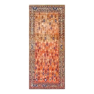 1930s Salmon Geometric Tribal Antique n.w. Persian Rug 4'10" X 11 Handknotted Wool Carpet For Sale