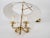 1960s Empire Bouillotte Brass Chandelier With Green Tole Shade For Sale - Image 11 of 14