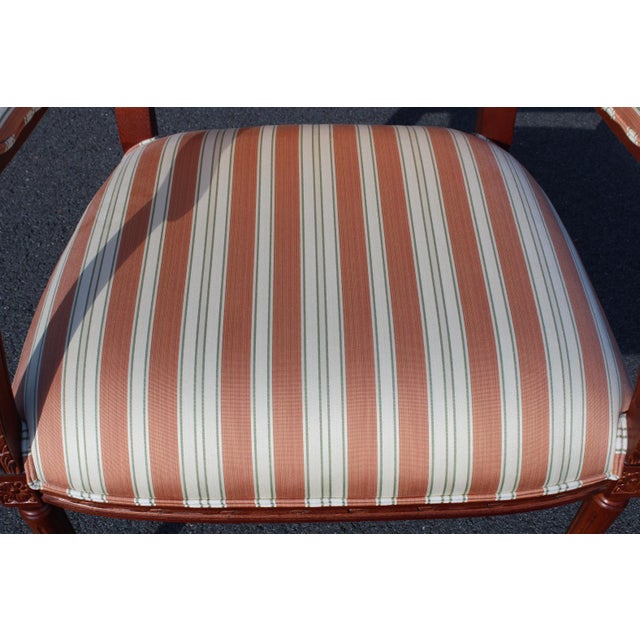 Ethan Allen Louis XVI Style Armchairs With Silk Upholstery—A Pair For Sale - Image 10 of 18