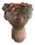 Flower Girl Kissing Bust Copper Patina Indoor Outdoor Head Planter For Sale