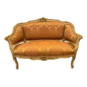Late 19th Century Louis XV Style Giltwood and Painted CanapÃ©