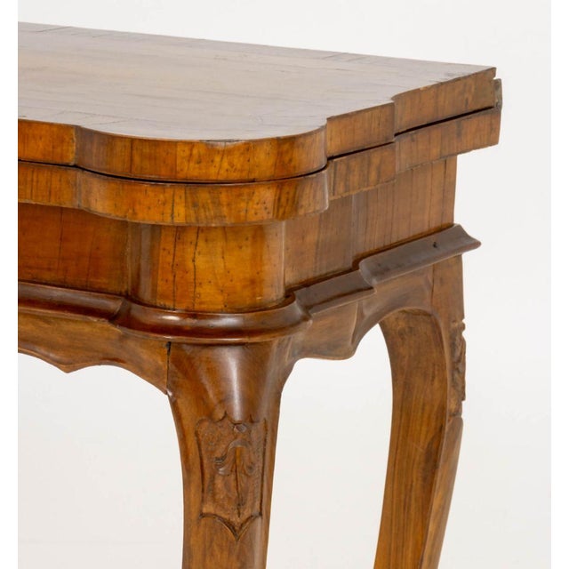 Louis XV Style Walnut Lift Top Game Table For Sale - Image 4 of 9