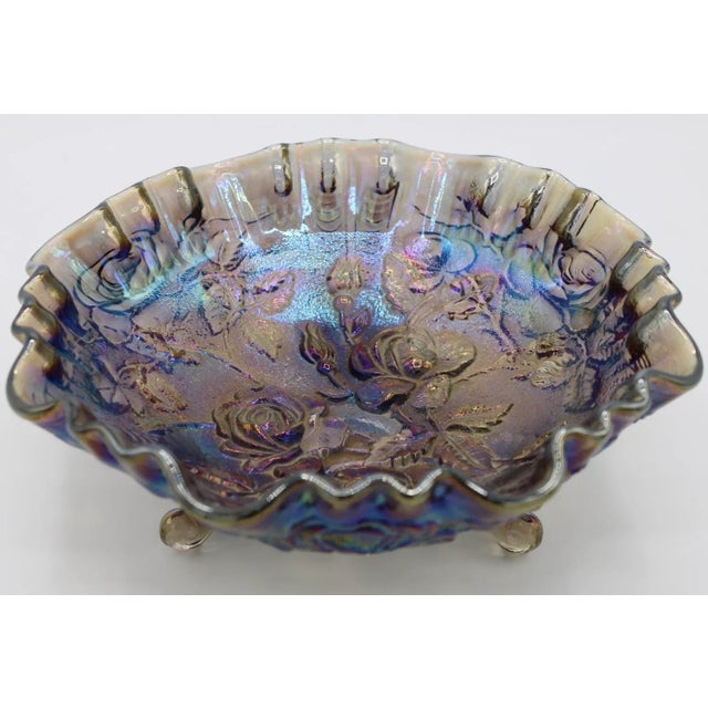 Amethyst Amethyst Footed Carnival Glass Rose Bowl For Sale - Image 8 of 8